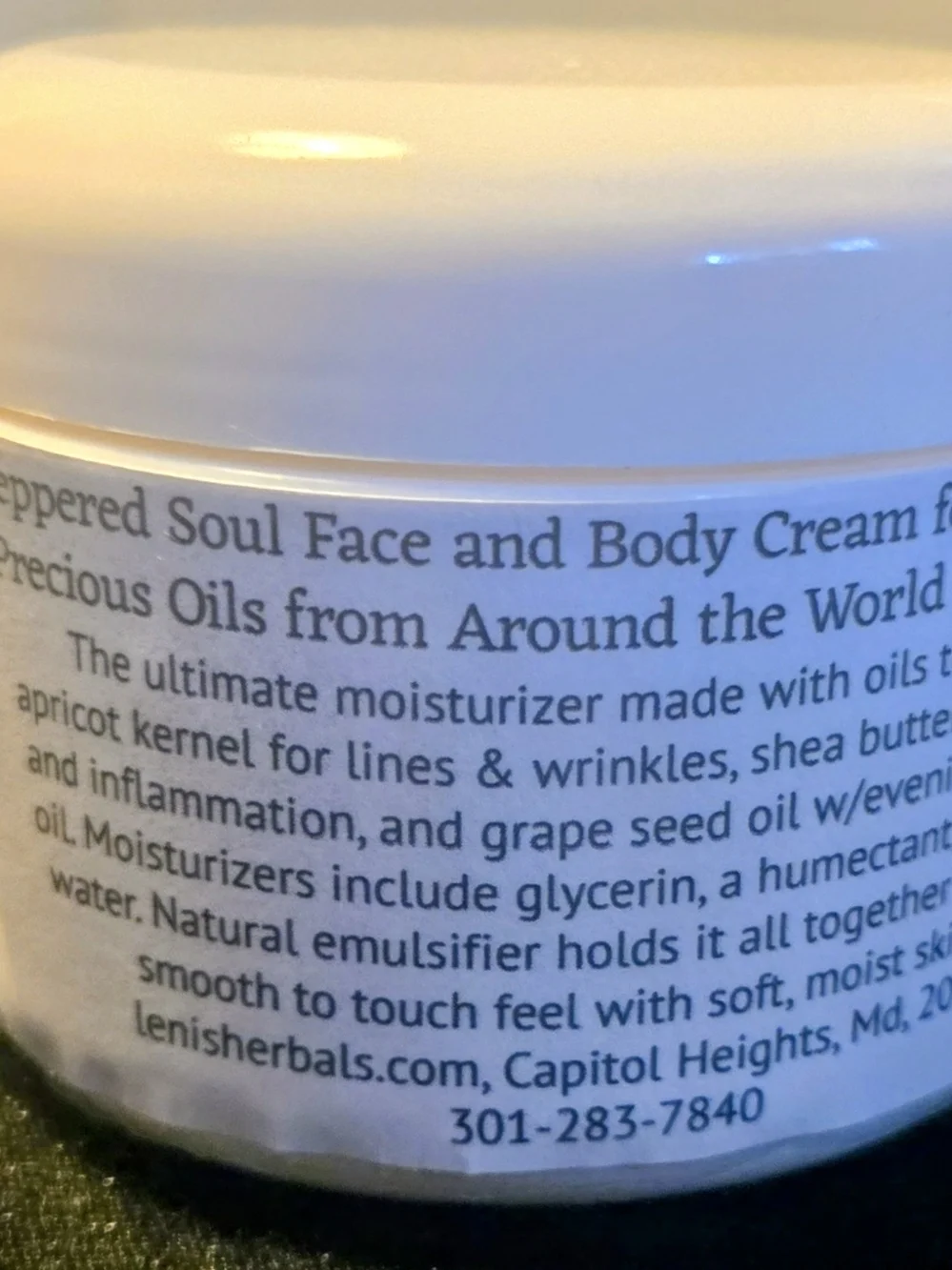 Face and Body Cream - White Jar
